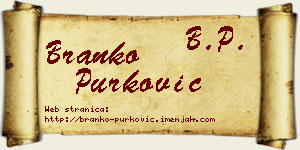 Branko Purković vizit kartica